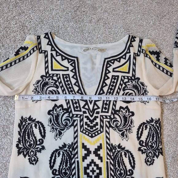Alice + Olivia Lowell Embroidered Shift Dress Size XS - Picture 5 of 10